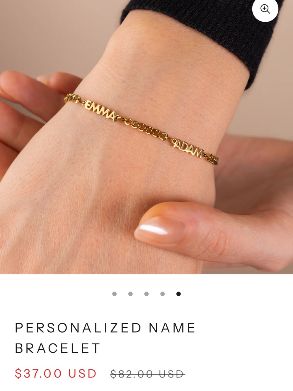 Personalized Cameron Name Bracelet - Gold